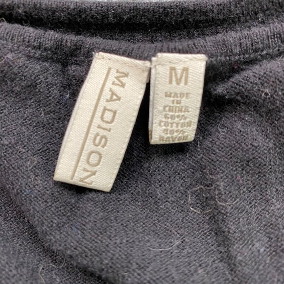 Madison Sweater Women's M Blue Black Striped Batwing Sleeve Top Casual‎ Jumper - Picture 6 of 11